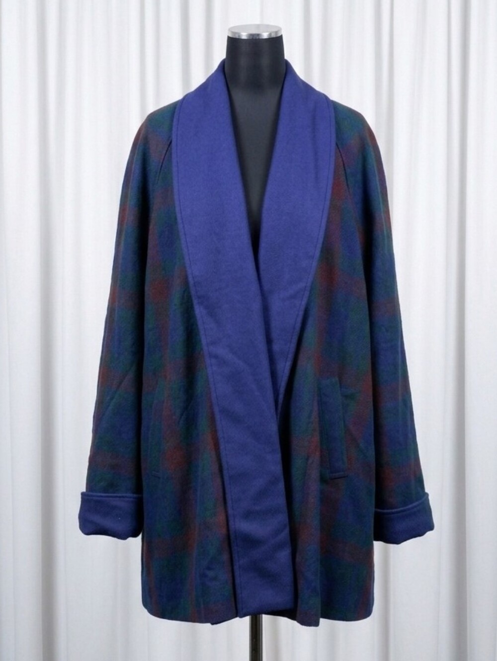 Avoca Irish Wool Women's Plaid Open-Front Coat